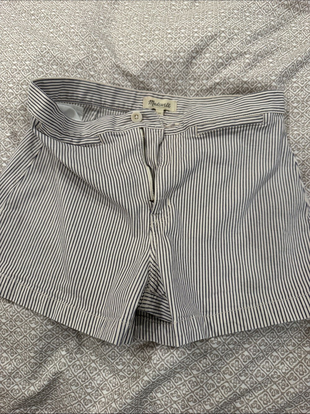 Madewell Navy & White Pinstripe Women's Shorts